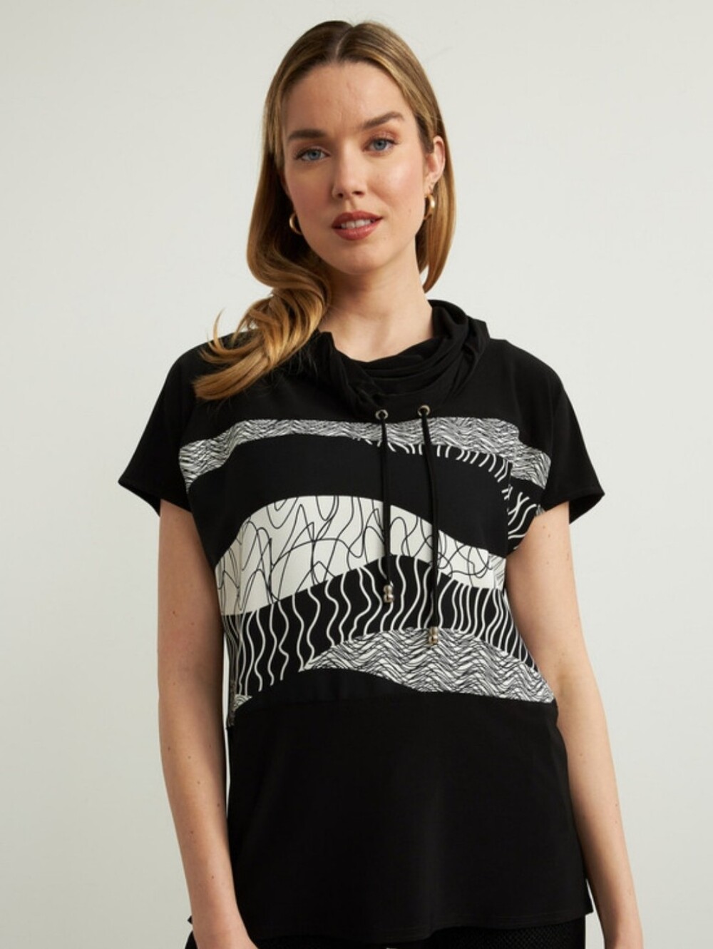 Joseph Ribkoff Geometric Cowl Neck Top 8